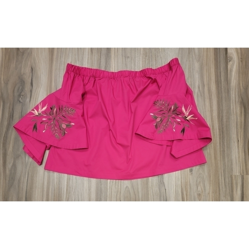 NWT Lane Bryant Flounce-sleeve Off the Shoulder Top Blouse - Picture 8 of 10